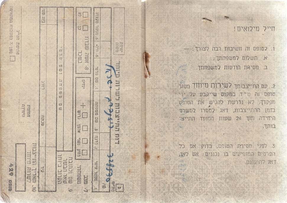 IDF Identity book - translation/explanation help please - MIDDLE EAST ...