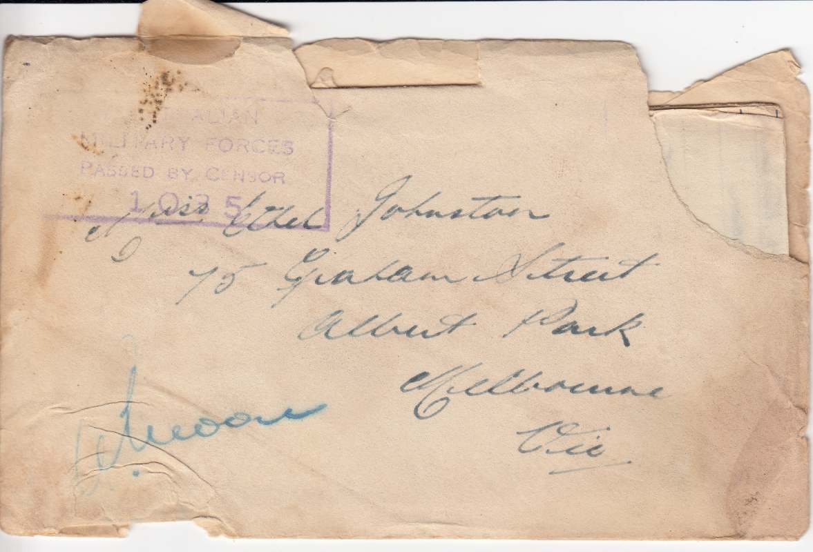 Letters to Ethel From PTE Marshall Aust Army WW2 - AUSTRALIA & NEW ...